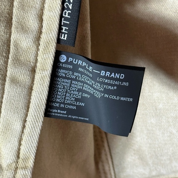 Purple Brand Jacket Mens Mediumm Beige Embossed Logo Denim Trucker Western NWT - Picture 15 of 16